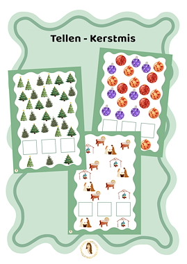 Lesmateriaal Telkaarten - Kerstmis van auteur Juf Lise