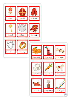 Lesmateriaal Woordkaarten Sinterklaas van auteur Van krabbel tot krul slide 2