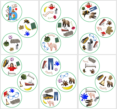 lesmateriaal Dobble - plaatjes met de letter b van auteur Janet Baptist