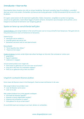 Lesmateriaal Voor en na – praten, denken en vergelijken van auteur SB Speelplezier slide 4