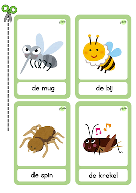 Lesmateriaal Woordkaarten kriebeldieren van auteur Juf Nika slide 2