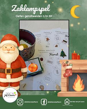 Lesmateriaal Kerst - Zaklampspel - Getalbeelden t/m 10 van auteur De klas van juf Laura