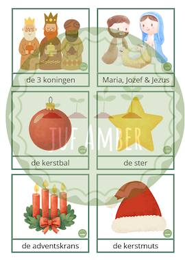 Lesmateriaal Kerstmis - woordkaarten van auteur juf_Amber slide 2