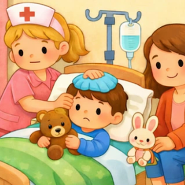 Lesmateriaal Praatplaten en woordkaarten thema ziek zijn en ziekenhuis van auteur Juf Xante slide 2