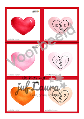 Lesmateriaal Valentijnsdag - Zaklampspel - Verliefde harten van auteur De klas van juf Laura slide 2