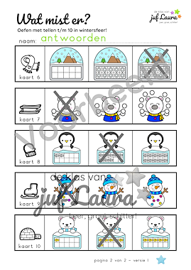 Lesmateriaal Winter - Zaklampspel - Tellen t/m 10 (*) van auteur De klas van juf Laura slide 3