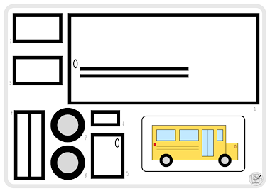 Lesmateriaal Knipoefening schoolbus van auteur Van krabbel tot krul slide 2