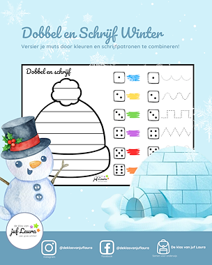 Lesmateriaal Winter - Dobbel en Schrijf van auteur De klas van juf Laura