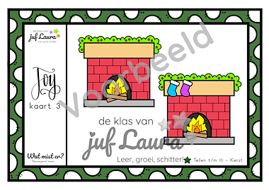 Lesmateriaal Kerst - Wat mist er? - Tellen t/m 10 (*-versie) van auteur De klas van juf Laura slide 2