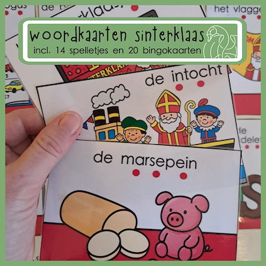 Lesmateriaal woordkaarten sinterklaas - inclusief 14 spelletjes en bingo van auteur Zwaanzinnig onderwijs