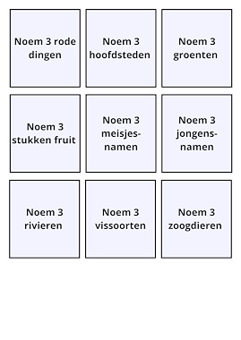 Noem 3 dingen spel 