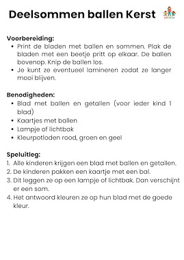 Lesmateriaal Deelsommen ballen Kerst van auteur de beweegjuf slide 2