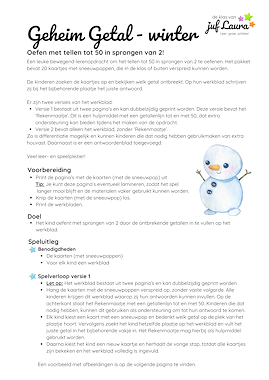 Lesmateriaal Winter - Geheim Getal - Tellen tot 50 in sprongen van 2 van auteur De klas van juf Laura slide 4
