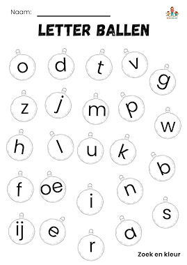Lesmateriaal Letter ballen Kerst lampje van auteur de beweegjuf slide 3