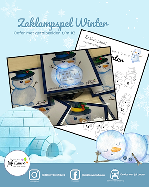 Lesmateriaal Winter - Zaklampspel - Getalbeelden t/m 10 van auteur De klas van juf Laura