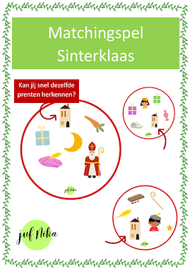 Lesmateriaal Matchingspel Sinterklaas van auteur Juf Nika