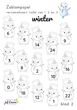 Lesmateriaal Zaklampspel winter - tafel 1 t/m 3 van auteur De klas van juf Laura slide 4