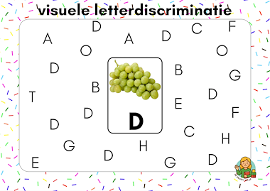 Lesmateriaal Visuele discriminatie: hoofdletters van auteur De kleuters van juf Naomi
