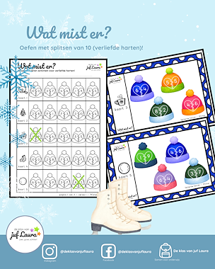 lesmateriaal Winter - Wat mist er? - Verliefde harten van auteur De klas van juf Laura