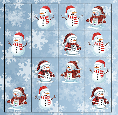 Lesmateriaal Thema winter : Sudoku sneeuwmannen van auteur Juf Katy slide 2