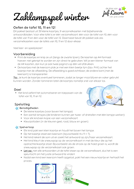 Lesmateriaal Winter - Zaklampspel - Tafel 10 t/m 12 van auteur De klas van juf Laura slide 4