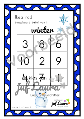 Lesmateriaal Winter - Ikea rad - Tafel van 1 t/m 3 van auteur De klas van juf Laura slide 3