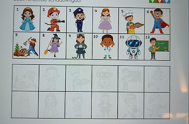 Lesmateriaal Zoek hetzelfde schaduwfiguur: mini locco: carnaval van auteur Christl