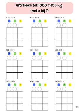Lesmateriaal Cijferen tot 1000 (optellen en aftrekken) van auteur Juf Chloe de mantaklas slide 4