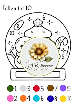 Lesmateriaal Kleuren op nummer Kerst van auteur Juf Rebecca slide 3