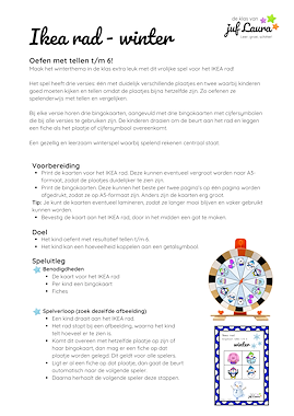 Lesmateriaal Winter - Ikea-rad - Tellen t/m 6 van auteur De klas van juf Laura slide 4