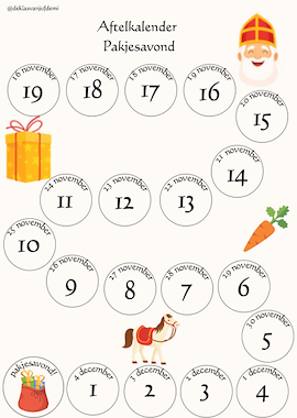 Lesmateriaal Aftelkalender van auteur Deklasvanjufdemi