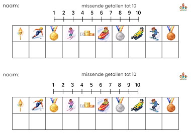 Lesmateriaal Missende getallen tot 10 bewegend leren Olympische Spelen van auteur de beweegjuf slide 2