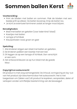 Lesmateriaal Sommen ballen Kerst lampje van auteur de beweegjuf slide 2