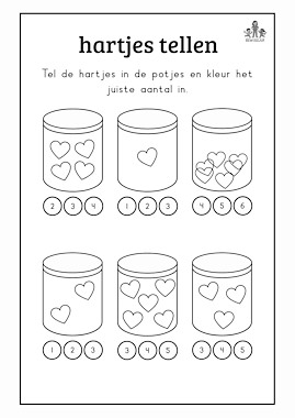 Lesmateriaal Hartjes tellen van auteur de beweegjuf slide 2