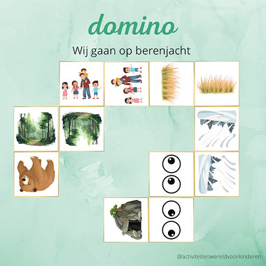 Lesmateriaal Wij gaan op berenjacht - domino van auteur Nanny Melissa