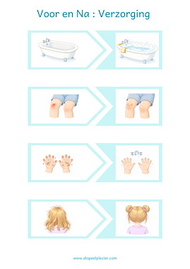 Lesmateriaal Voor en na – praten, denken en vergelijken van auteur SB Speelplezier slide 3
