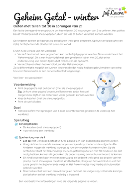 Lesmateriaal Winter - Geheim Getal - Tellen tot 20 in sprongen van 2 van auteur De klas van juf Laura slide 4