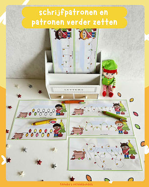 lesmateriaal Schrijfpatronen Kerst  van auteur Tinnekes ontdekbundels