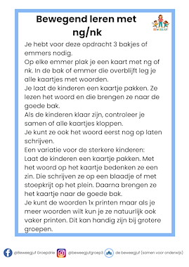Lesmateriaal Bewegend leren met ng/nk woorden van auteur de beweegjuf slide 3