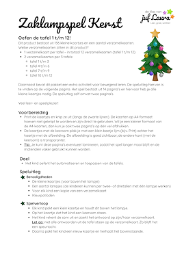 Lesmateriaal Bundel zaklampspel tafel 1 t/m 12 - Kerst van auteur De klas van juf Laura