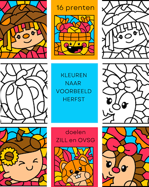 Lesmateriaal herfst: kleuren naar voorbeeld van auteur Little Play Friends