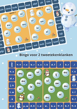 Lesmateriaal Spellenpakket met 9 spellen met tweetekenklanken van auteur de beweegjuf slide 4