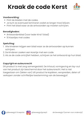 Lesmateriaal Kraak de code Kerst bewegend leren van auteur de beweegjuf slide 3