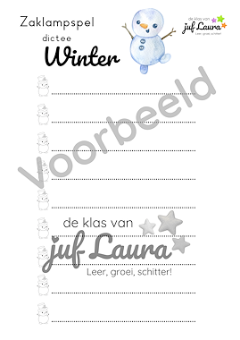 Lesmateriaal Winter - Zaklampspel - Spelling van auteur De klas van juf Laura slide 2