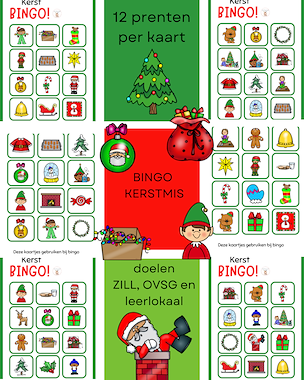 lesmateriaal Bingo - lotto: thema kerst van auteur Little Play Friends
