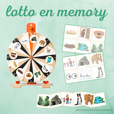 Lesmateriaal Wij gaan op berenjacht - lotto/memory   van auteur Nanny Melissa