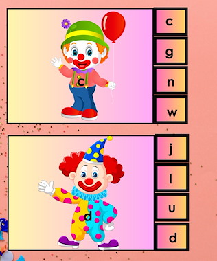 Lesmateriaal Knijpkaarten: thema carnaval-zoek dezelfde kleine letter van auteur Christl slide 3