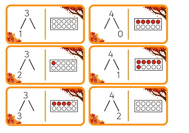 Lesmateriaal Domino: splitsen tot 5/6 met getelbeelden (ijsberg) herfst van auteur kleutermaterialen_diy slide 2