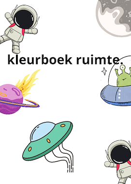 Lesmateriaal Kleurboek thema ruimte van auteur Kleuterjuf Monique