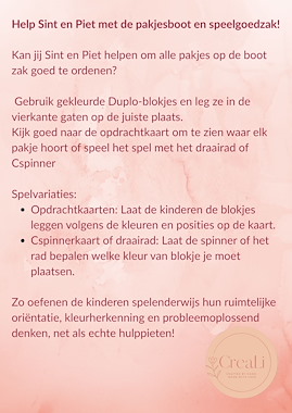 Lesmateriaal Ruimtelijke oriëntatie: de pakjesboot en speelgoedzak van auteur CreaLi slide 2